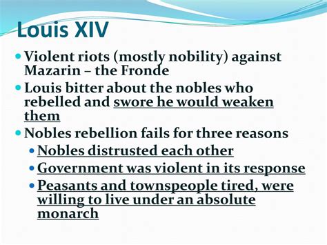 Cuộc Khởi Nghĩa La Fronde, Nổi Loạn Chống lại Quyền Uy của Vua Louis XIV và Tầm Ảnh Lớn của Nó tới Hệ Thống Chính Trị Pháp